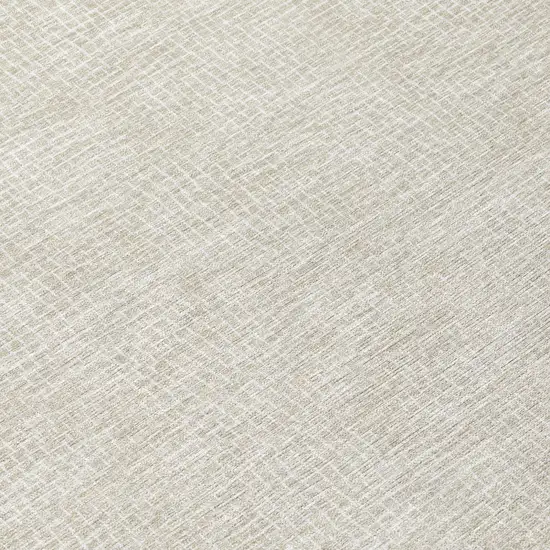 Beige And Ivory Geometric Washable Indoor Outdoor Area Rug Photo 8