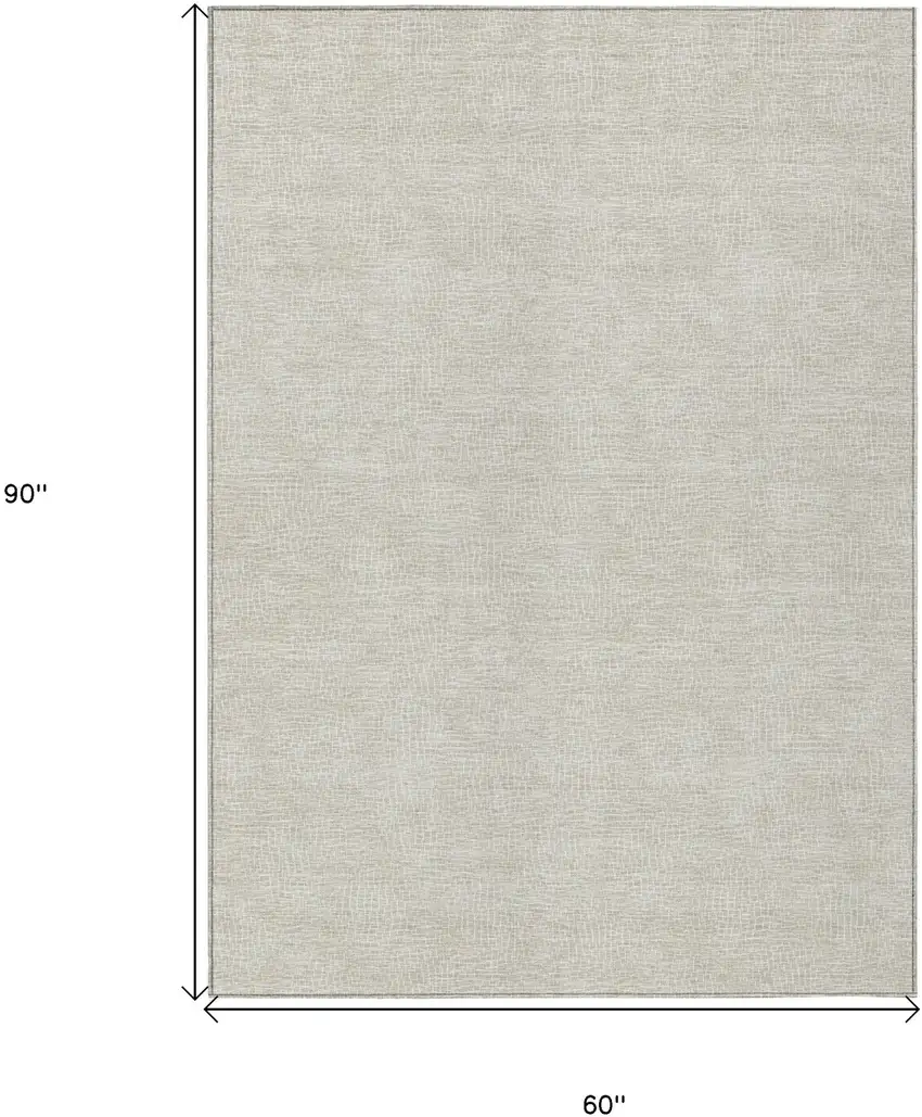 Beige And Ivory Geometric Washable Indoor Outdoor Area Rug Photo 7