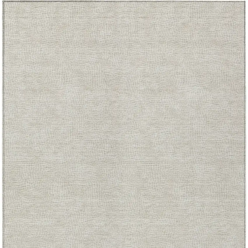 Beige And Ivory Geometric Washable Indoor Outdoor Area Rug Photo 6