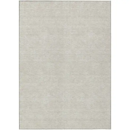 Beige And Ivory Geometric Washable Indoor Outdoor Area Rug Photo 2