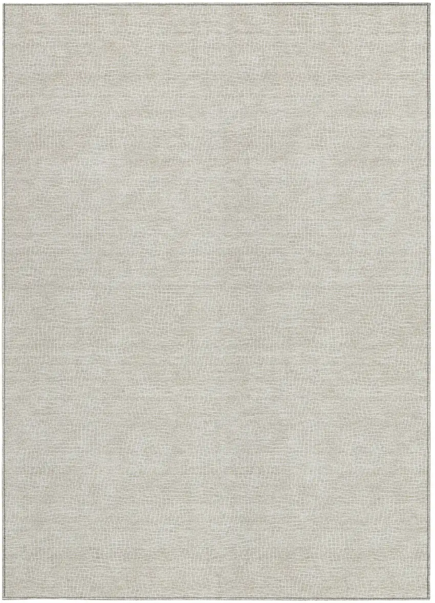 Beige And Ivory Geometric Washable Indoor Outdoor Area Rug Photo 6
