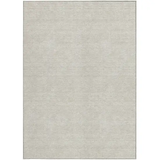 Beige And Ivory Geometric Washable Indoor Outdoor Area Rug Photo 6
