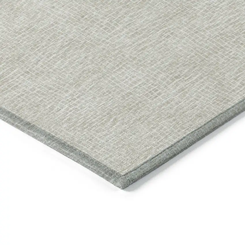 Beige And Ivory Geometric Washable Indoor Outdoor Area Rug Photo 4
