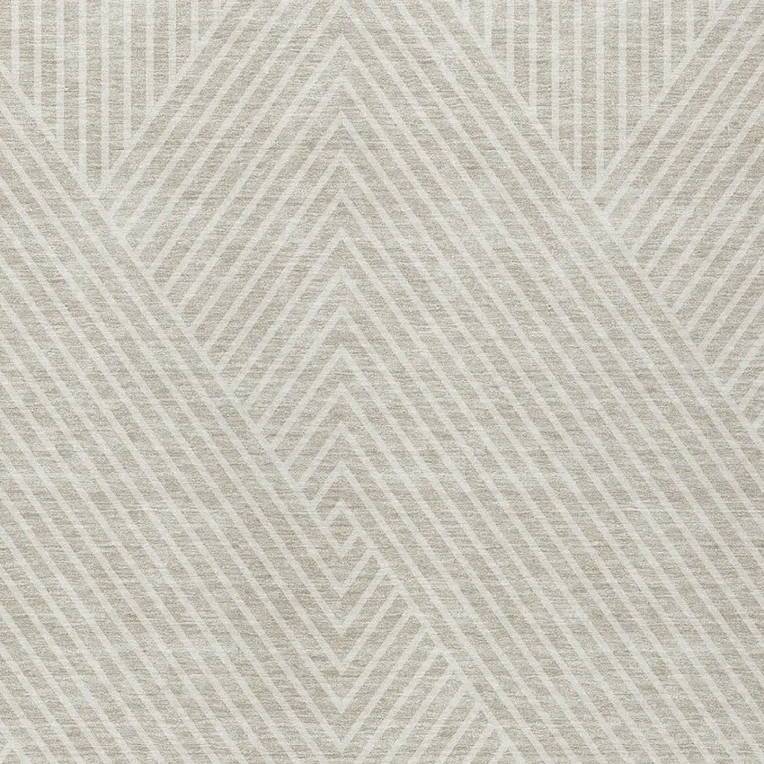 Beige And Ivory Geometric Washable Indoor Outdoor Area Rug Photo 5