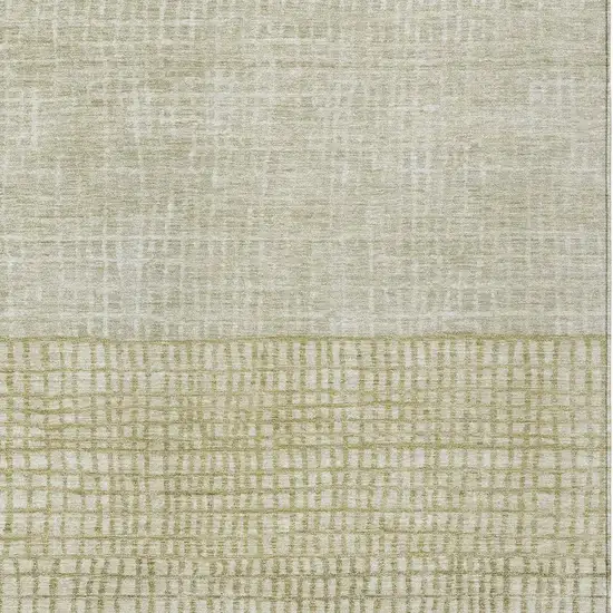 Beige And Ivory Geometric Washable Indoor Outdoor Area Rug Photo 4