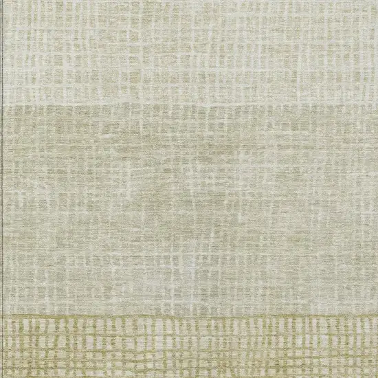 Beige And Ivory Geometric Washable Indoor Outdoor Area Rug Photo 4