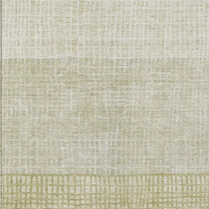 Beige And Ivory Geometric Washable Indoor Outdoor Area Rug Photo 4