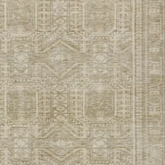 Beige And Ivory Geometric Washable Indoor Outdoor Area Rug Photo 7
