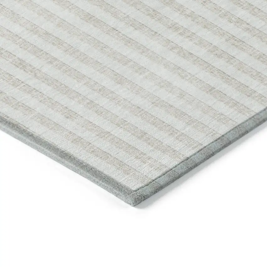 Beige And Ivory Geometric Washable Indoor Outdoor Area Rug Photo 3