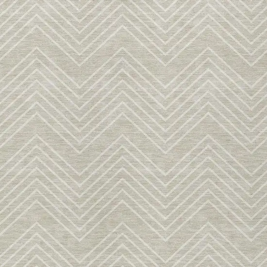 Beige And Ivory Geometric Washable Indoor Outdoor Area Rug Photo 2