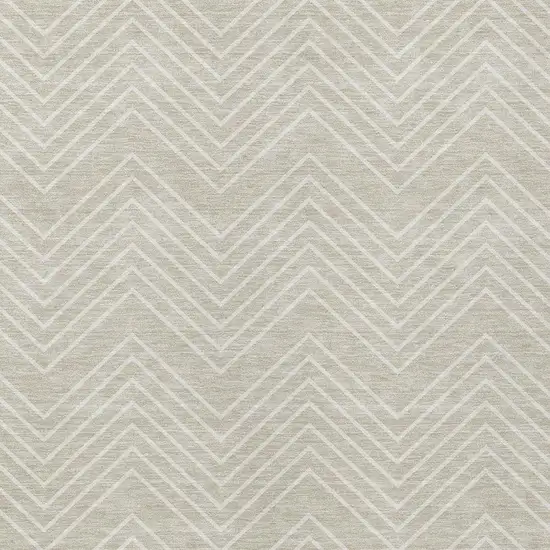 Beige And Ivory Geometric Washable Indoor Outdoor Area Rug Photo 2