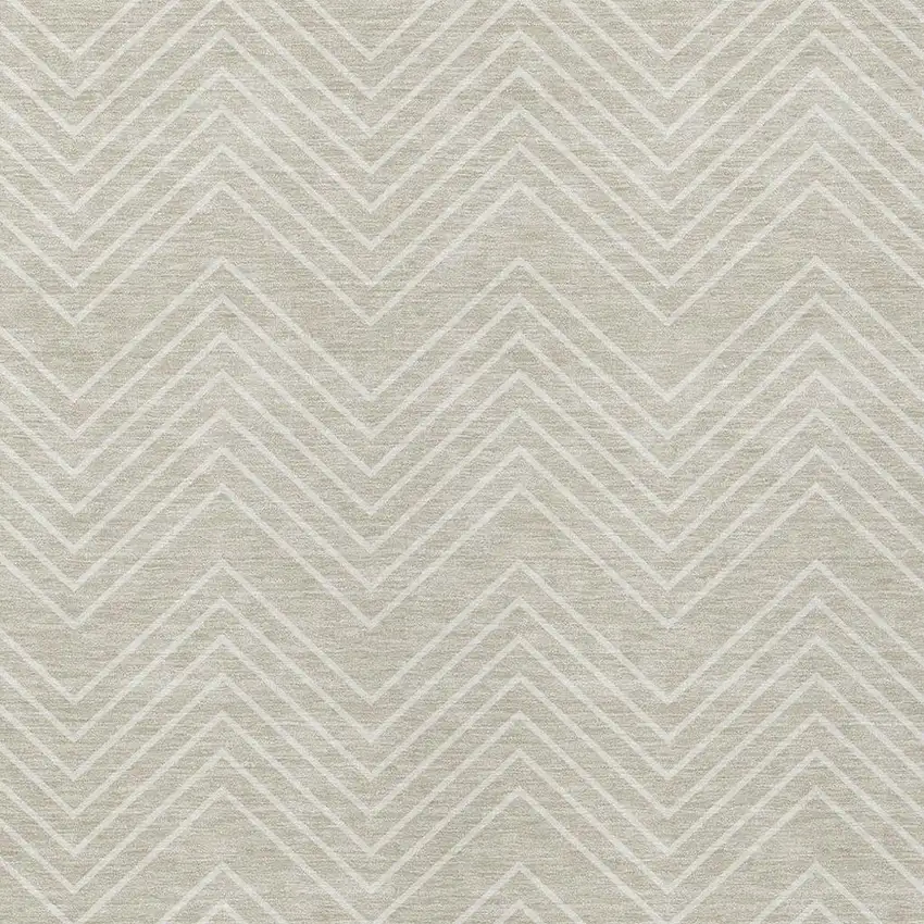 Beige And Ivory Geometric Washable Indoor Outdoor Area Rug Photo 2