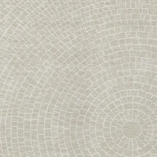 Beige And Ivory Geometric Washable Indoor Outdoor Area Rug Photo 2