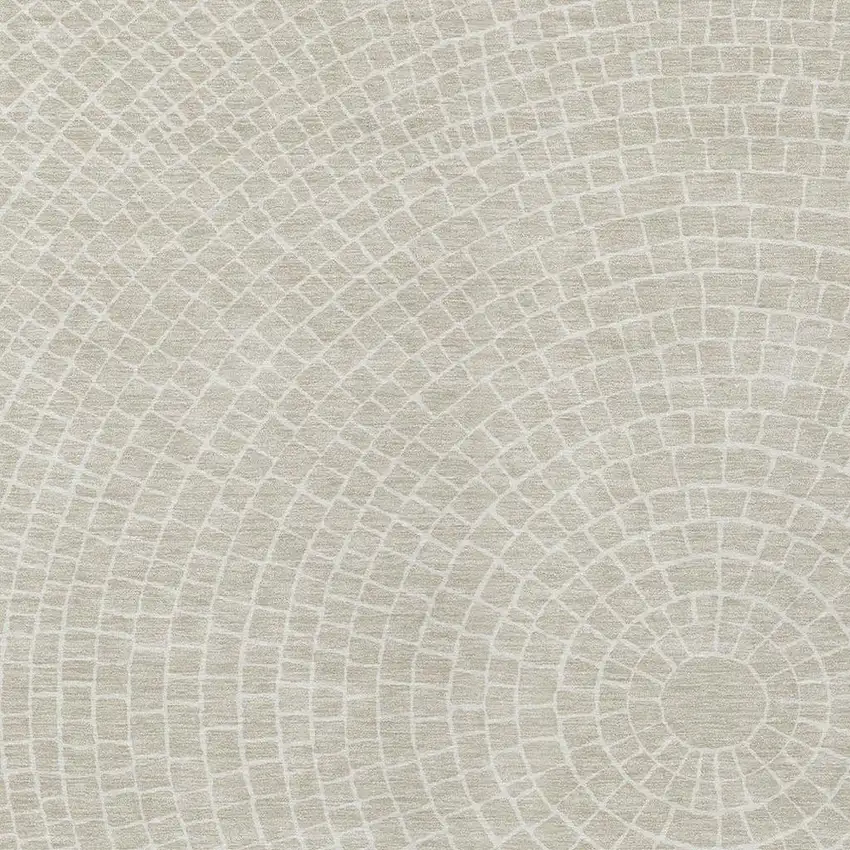 Beige And Ivory Geometric Washable Indoor Outdoor Area Rug Photo 2