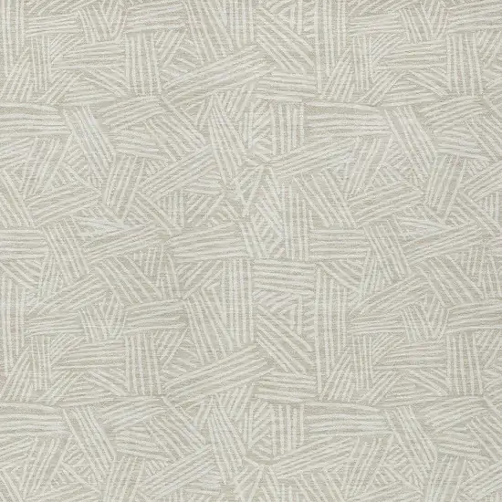Beige And Ivory Geometric Washable Indoor Outdoor Area Rug Photo 5