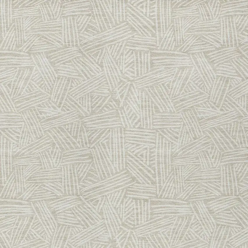 Beige And Ivory Geometric Washable Indoor Outdoor Area Rug Photo 5