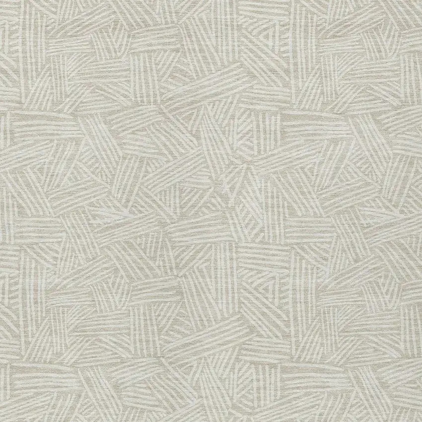 Beige And Ivory Geometric Washable Indoor Outdoor Area Rug Photo 3