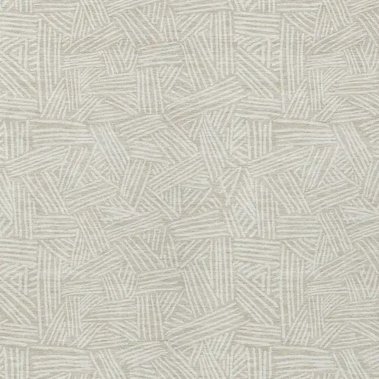 Beige And Ivory Geometric Washable Indoor Outdoor Area Rug Photo 5