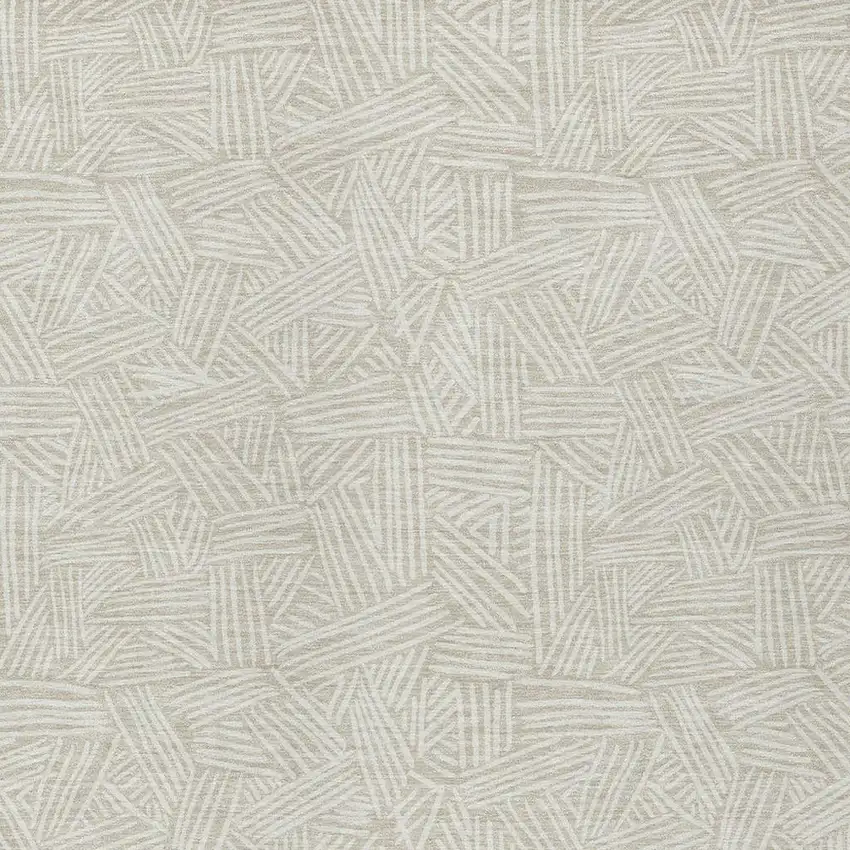 Beige And Ivory Geometric Washable Indoor Outdoor Area Rug Photo 3