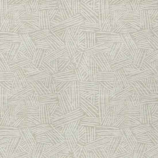 Beige And Ivory Geometric Washable Indoor Outdoor Area Rug Photo 3