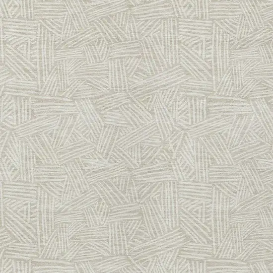 Beige And Ivory Geometric Washable Indoor Outdoor Area Rug Photo 5