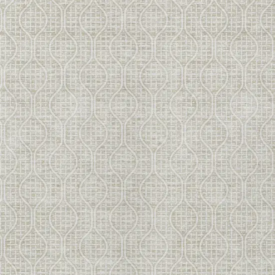 Beige And Ivory Geometric Washable Indoor Outdoor Area Rug Photo 5