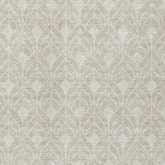 Beige And Ivory Geometric Washable Indoor Outdoor Area Rug Photo 5