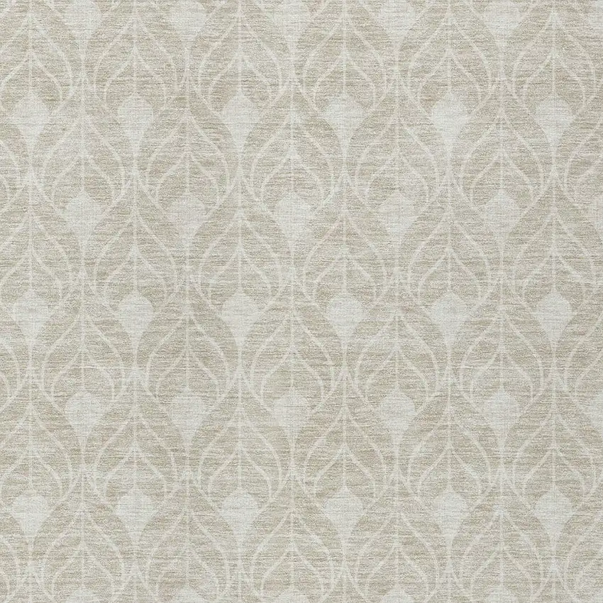 Beige And Ivory Geometric Washable Indoor Outdoor Area Rug Photo 5