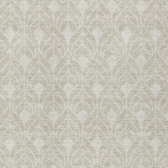 Beige And Ivory Geometric Washable Indoor Outdoor Area Rug Photo 6