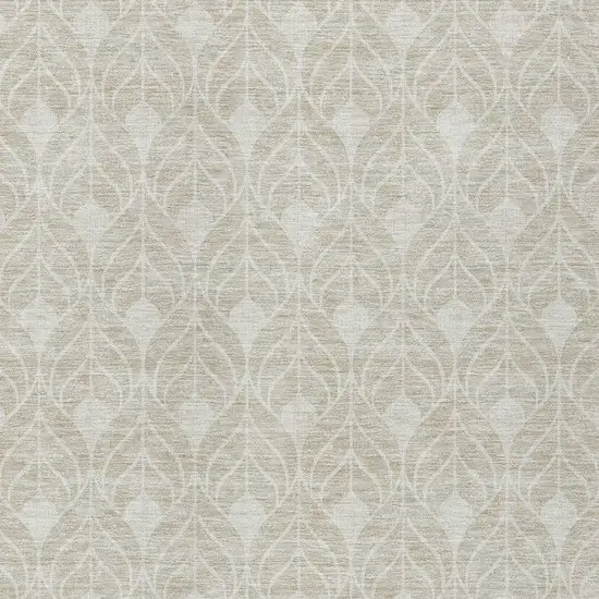 Beige And Ivory Geometric Washable Indoor Outdoor Area Rug Photo 6