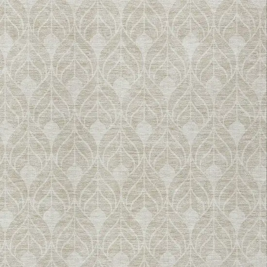 Beige And Ivory Geometric Washable Indoor Outdoor Area Rug Photo 5