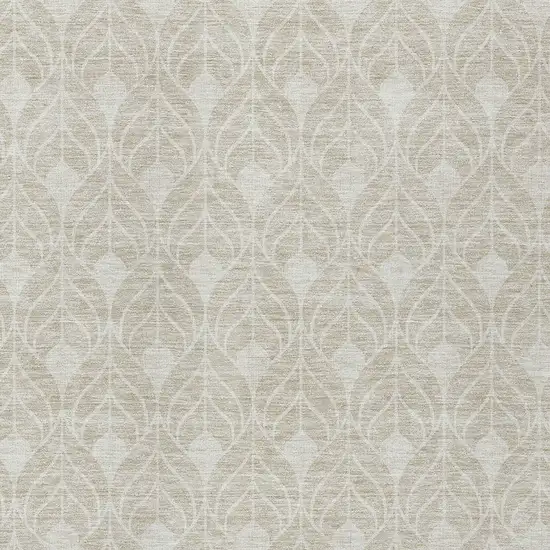 Beige And Ivory Geometric Washable Indoor Outdoor Area Rug Photo 5