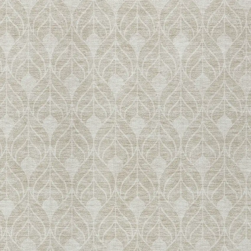 Beige And Ivory Geometric Washable Indoor Outdoor Area Rug Photo 5