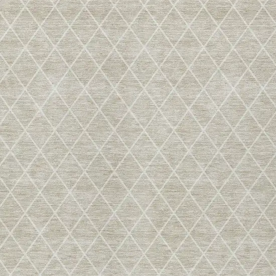 Beige And Ivory Geometric Washable Indoor Outdoor Area Rug Photo 6