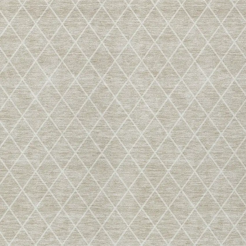 Beige And Ivory Geometric Washable Indoor Outdoor Area Rug Photo 6