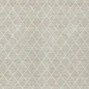 Photo of Beige And Ivory Geometric Washable Indoor Outdoor Area Rug