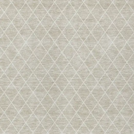 Beige And Ivory Geometric Washable Indoor Outdoor Area Rug Photo 6