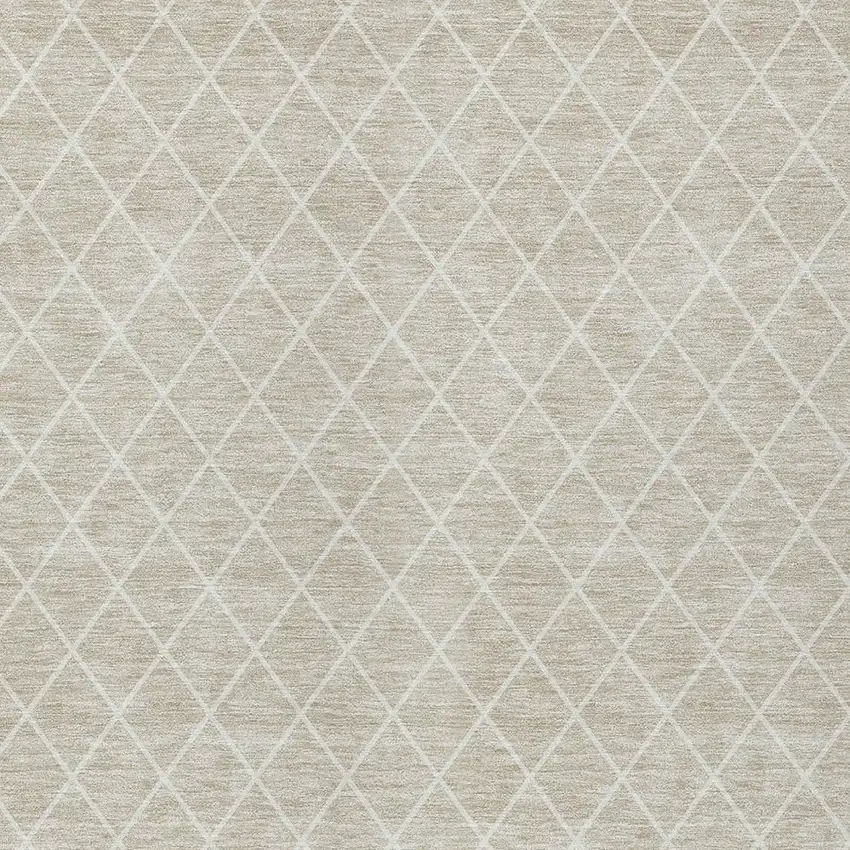 Beige And Ivory Geometric Washable Indoor Outdoor Area Rug Photo 6