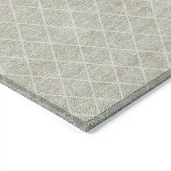 Beige And Ivory Geometric Washable Indoor Outdoor Area Rug Photo 4