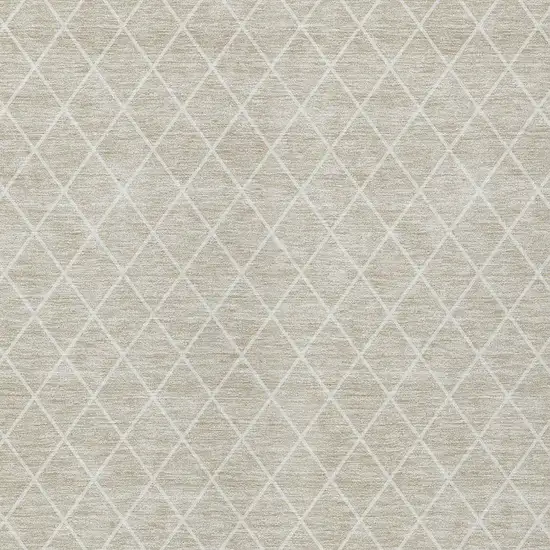 Beige And Ivory Geometric Washable Indoor Outdoor Area Rug Photo 6