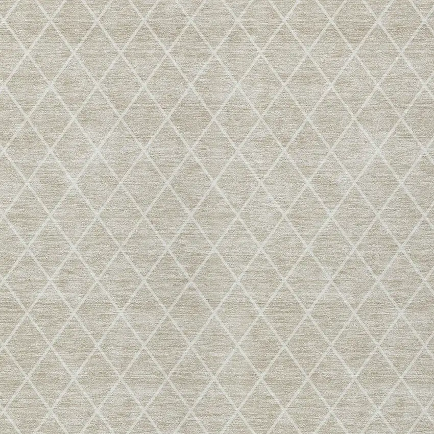 Beige And Ivory Geometric Washable Indoor Outdoor Area Rug Photo 6