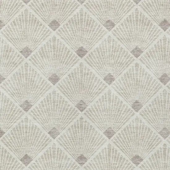 Beige And Ivory Geometric Washable Indoor Outdoor Area Rug Photo 6