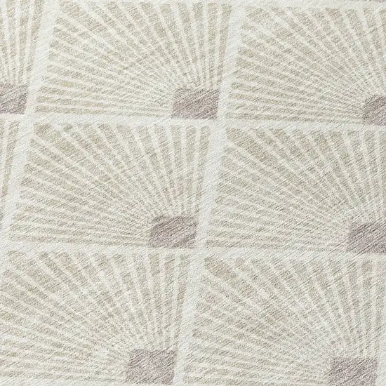 Beige And Ivory Geometric Washable Indoor Outdoor Area Rug Photo 7