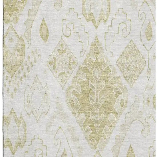 Beige And Ivory Moroccan Washable Area Rug With UV Protection Photo 3