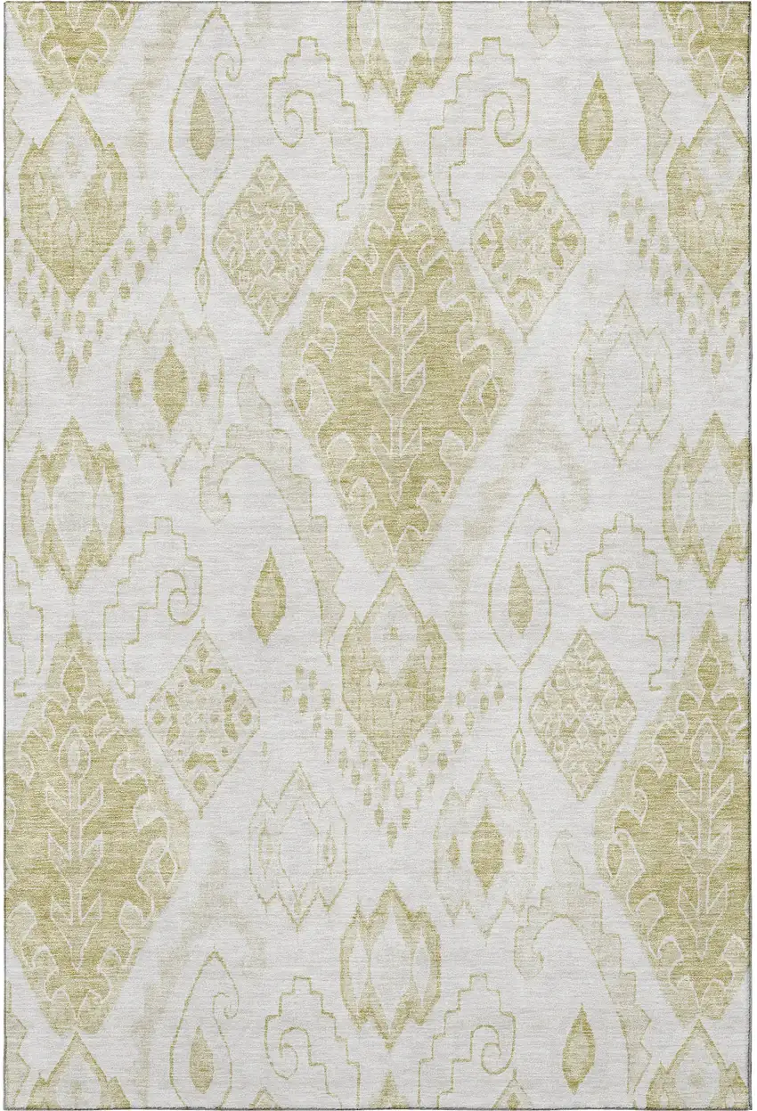 Beige And Ivory Moroccan Washable Area Rug With UV Protection Photo 4