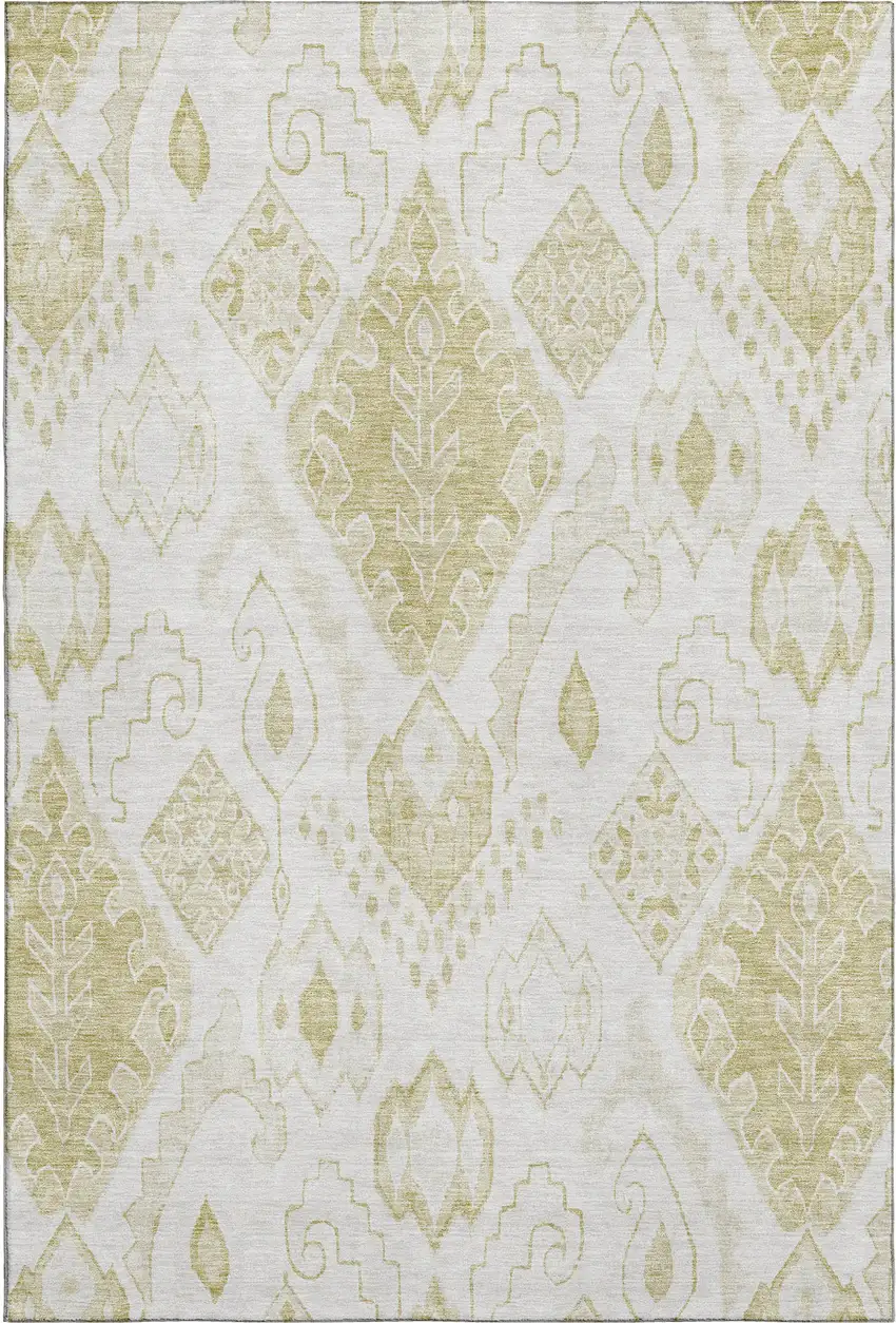 Beige And Ivory Moroccan Washable Area Rug With UV Protection Photo 1