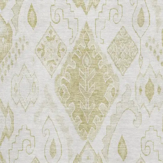 Beige And Ivory Moroccan Washable Area Rug With UV Protection Photo 3