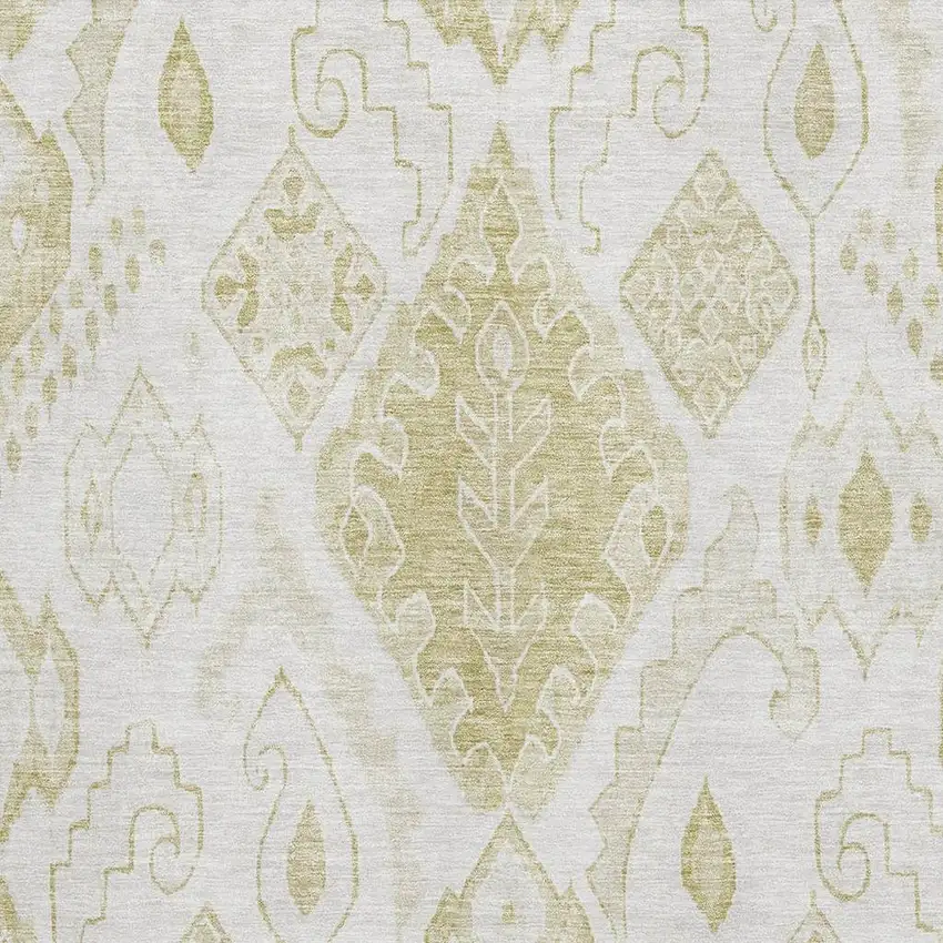 Beige And Ivory Moroccan Washable Area Rug With UV Protection Photo 3