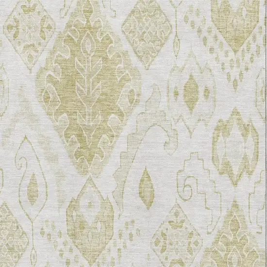 Beige And Ivory Moroccan Washable Area Rug With UV Protection Photo 3