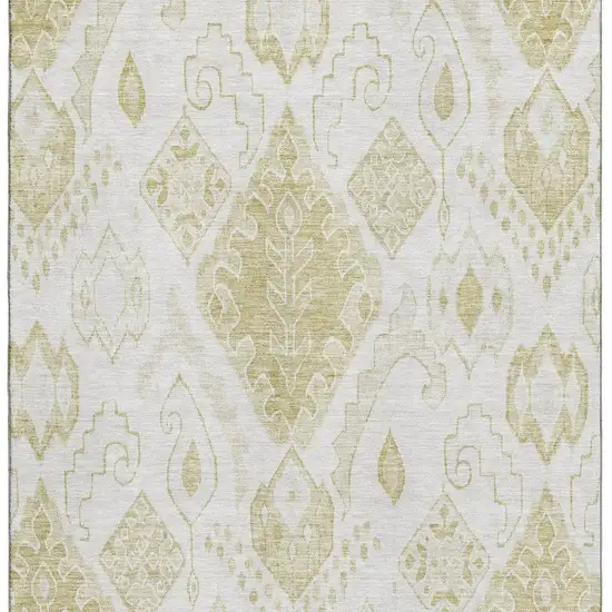 Beige And Ivory Moroccan Washable Area Rug With UV Protection Photo 4